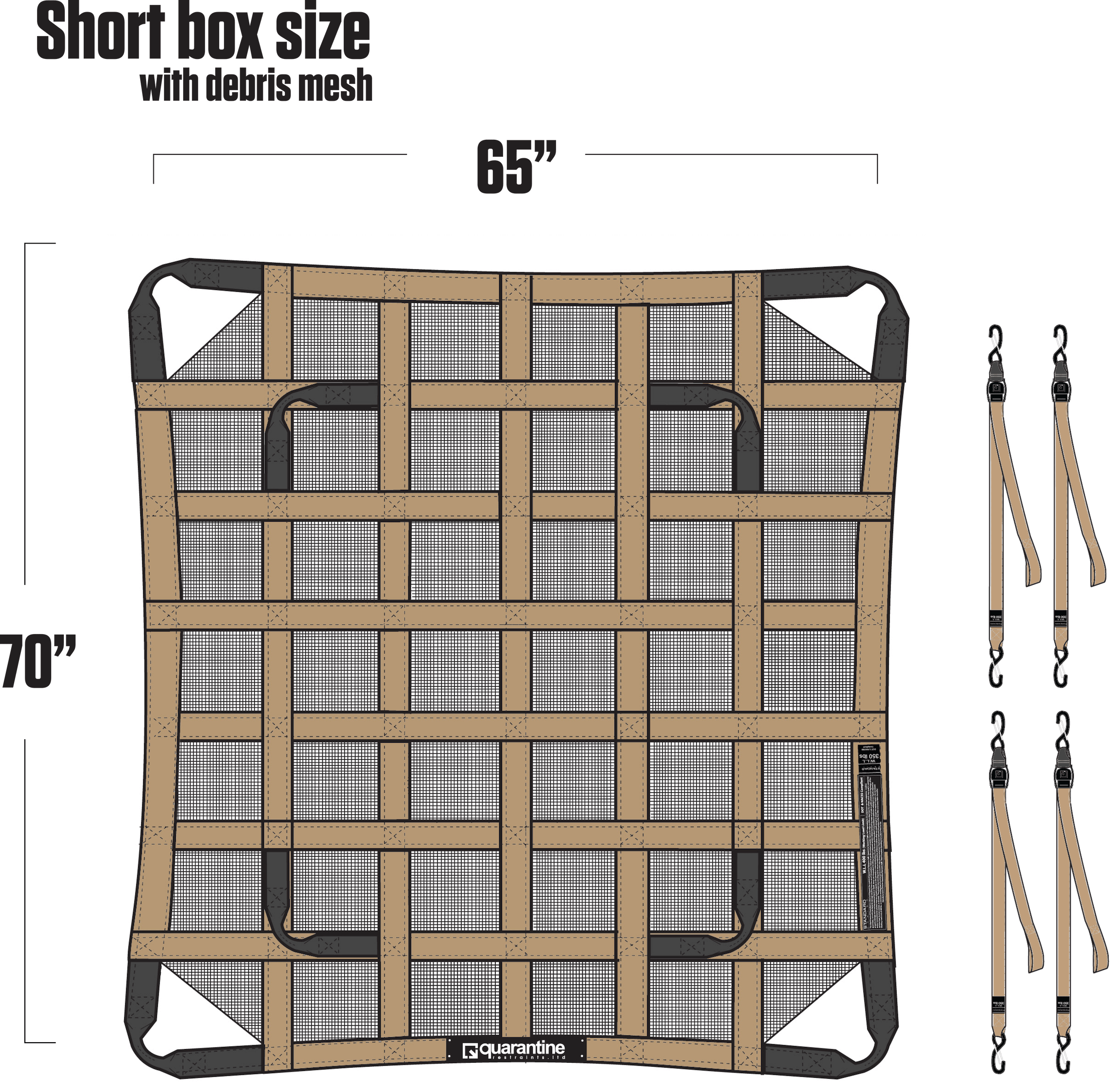 Exterior Truck Box Cargo Net Standard Series by Quarantine, getting